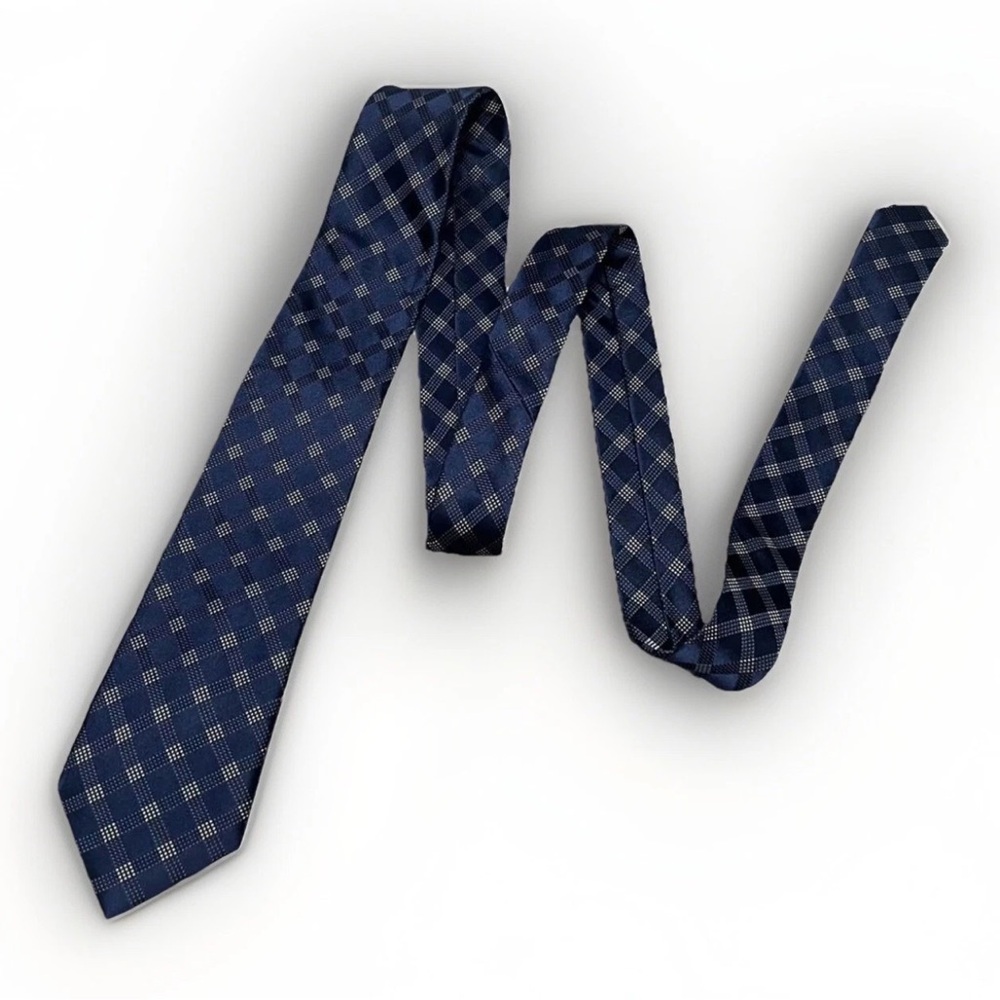 Michael‎ Kors 100% Silk Designer Tie Blue Plaid Business Casual Preppy Necktie
